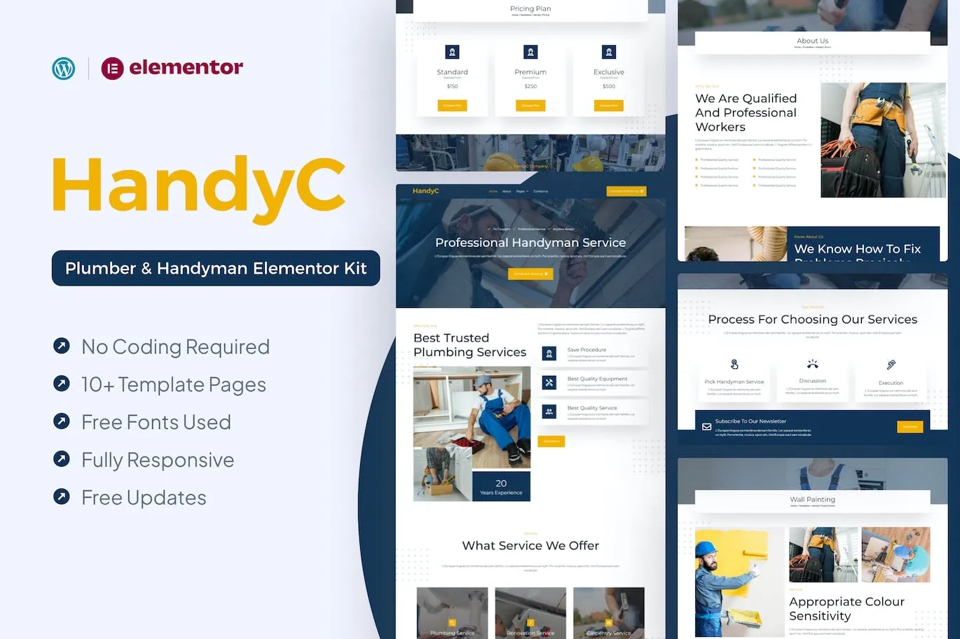 HandyC – Plumber & Handyman Elementor Pro Template