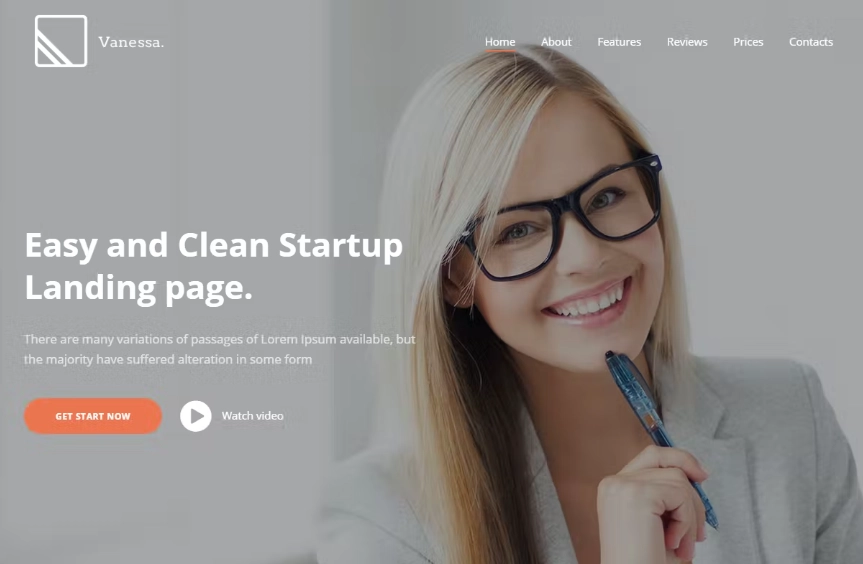 Vanessa – Startup Landing Page WordPress Theme