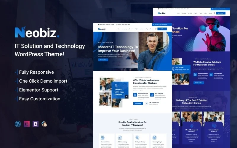 Neobiz – IT Solution and Technology WordPress Theme