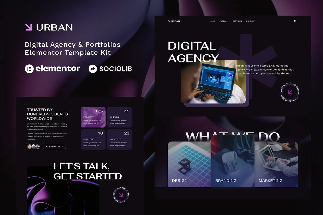 Urban – Dark Digital Agency & Portfolios Elementor Template