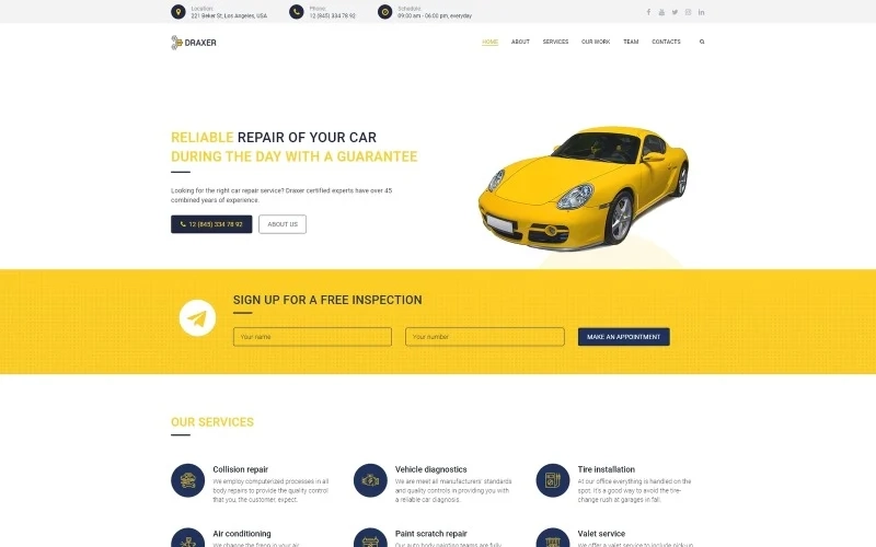 Draxer – Car Repair Multipurpose Minimal WordPress Elementor Theme WordPress Theme