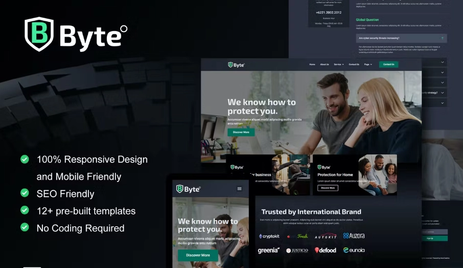 Byte – Cyber Security Business Elementor Template