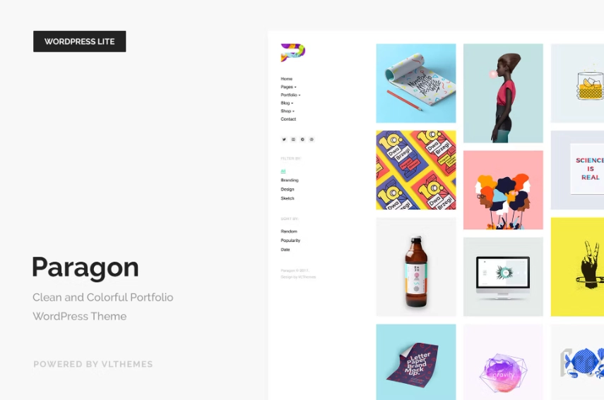 Paragon Lite – Colorful Portfolio WordPress Theme