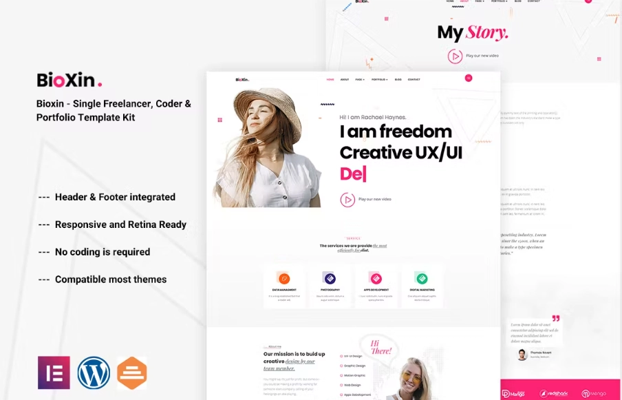 Bioxin – Single Freelancer CV & Portfolio Elementor Template