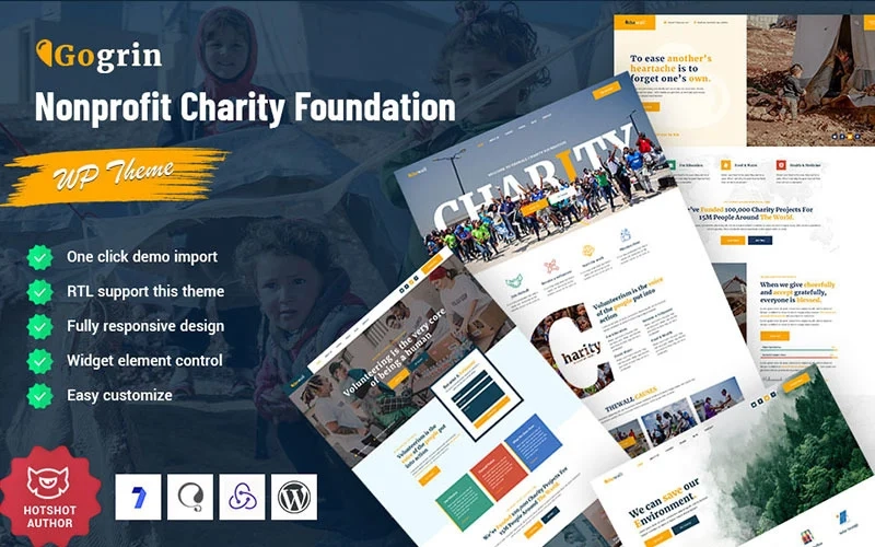 Gogrin – Charity Foundation and Nonprofit WordPress Theme