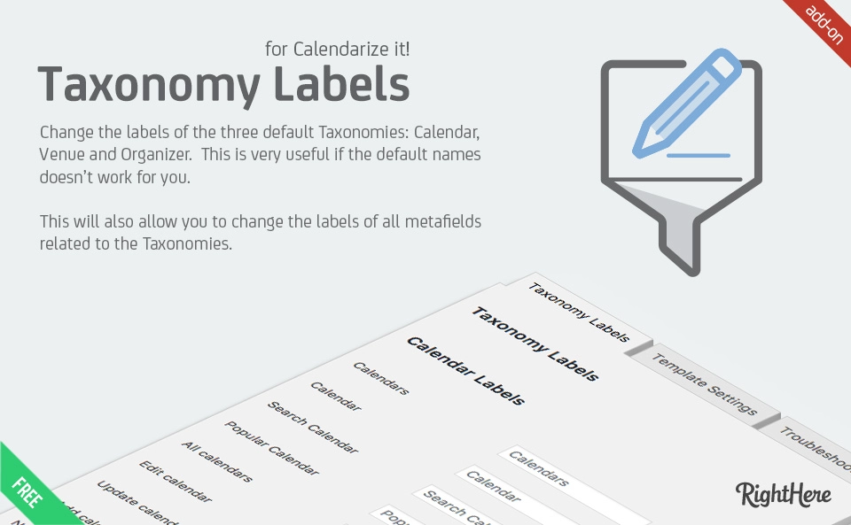 Customize Taxonomy Labels for Calendarize it! (BETA)