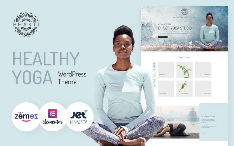 Bhakti – Multifunctional And Healthy Yoga Theme WordPress Template WordPress Theme
