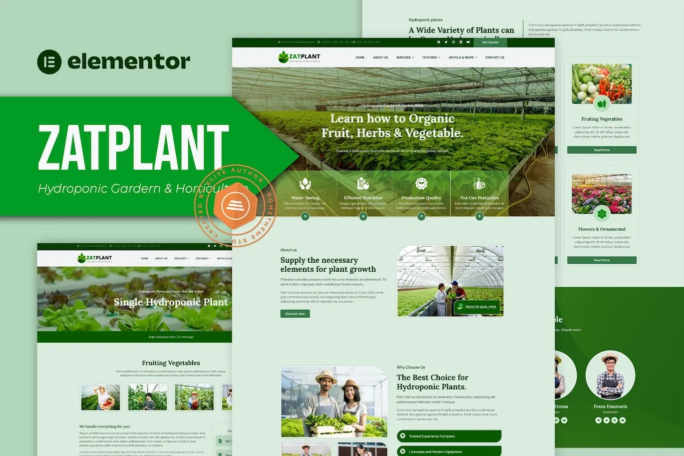 Zatplant – Hydroponic Garden and Horticulture Elementor Template