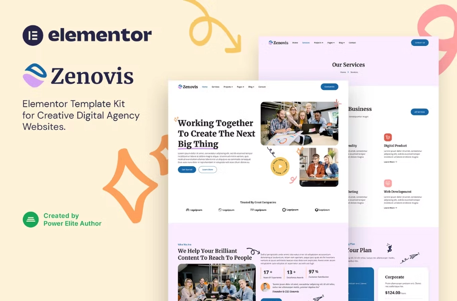 Zenovis – Creative Digital Agency Elementor Template