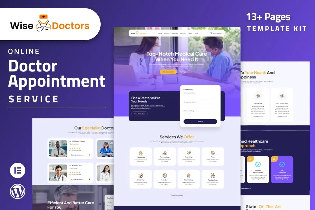 WiseDoctors – Healthcare & Medical Elementor Template