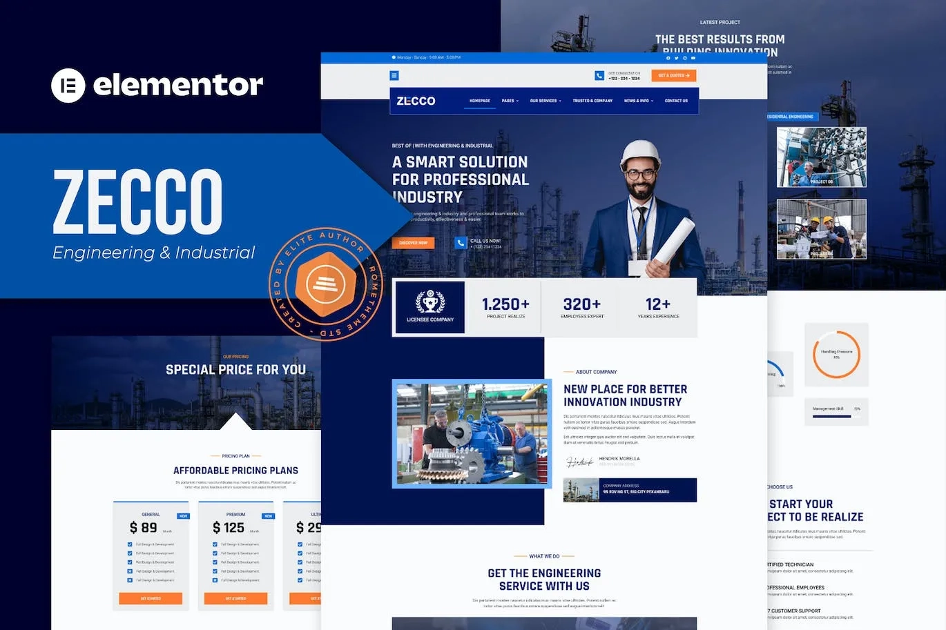 Zecco – Engineering & Industrial Company Elementor Template