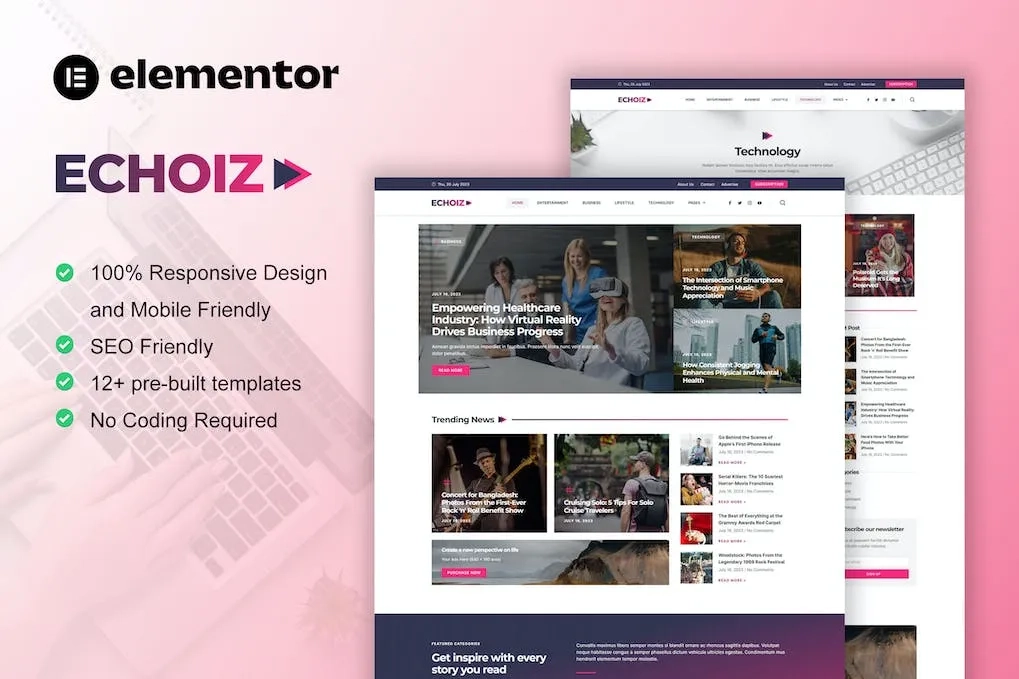 Echoiz – News & Magazine Elementor Pro Template