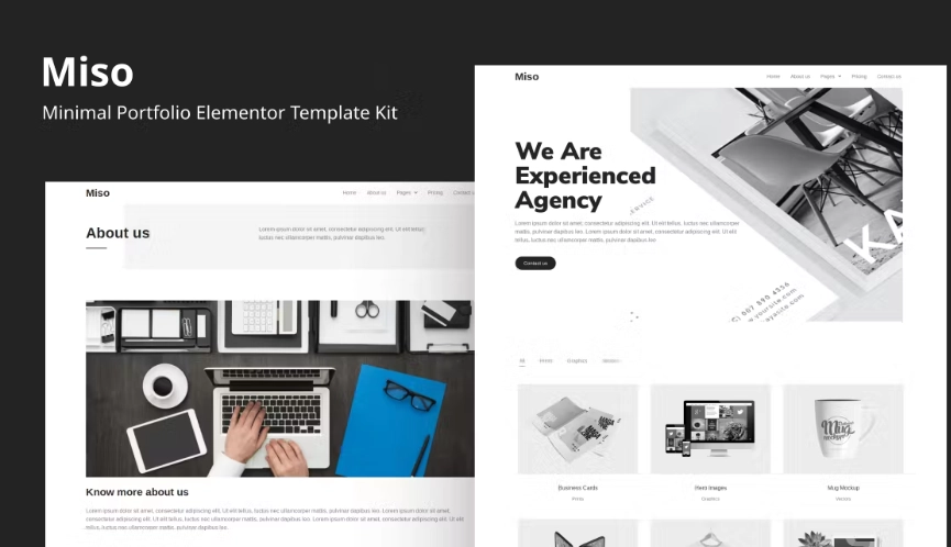 Miso – Minimal Portfolio Elementor Template