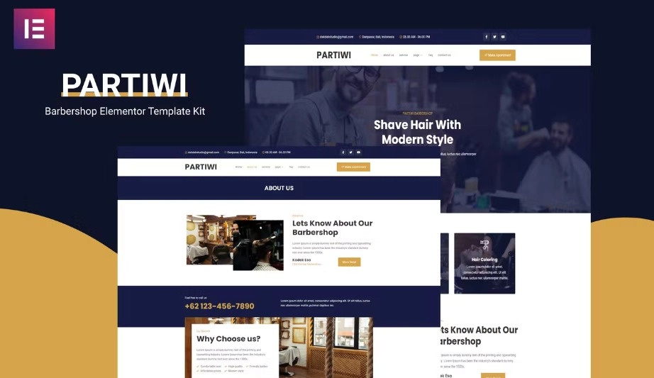 Partiwi – Barbershop Elementor Template