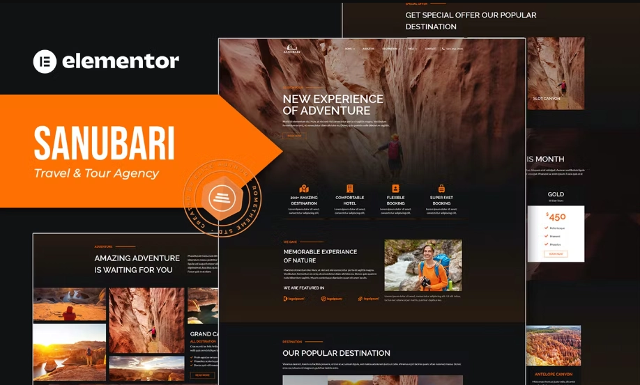 Sanubari – Travel & Tour Agency Elementor Template