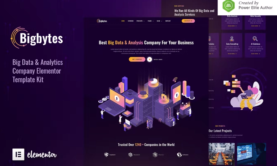 Bigbytes – Big Data & Analytics Company Elementor Template
