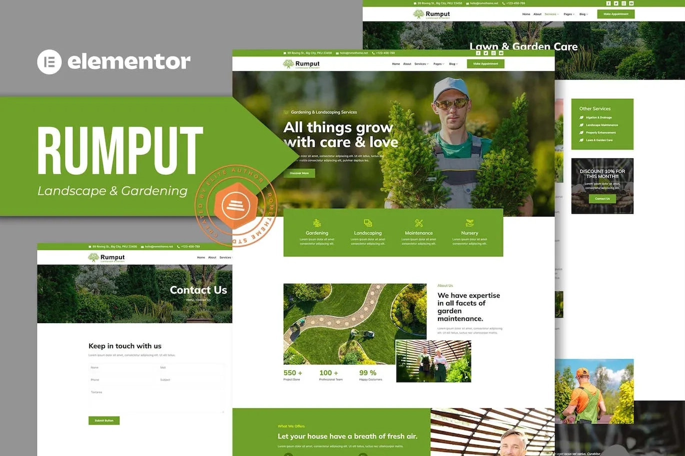 Rumput – Landscape & Gardening Services Elementor Template