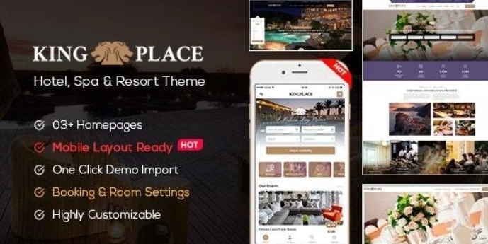 KingPlace – Hotel Booking, Spa & Resort WordPress Theme (Mobile Layout Ready)