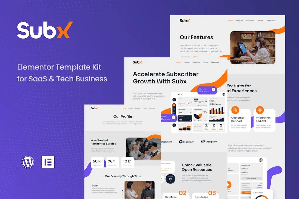 Subx – SaaS & Tech Business Elementor Template
