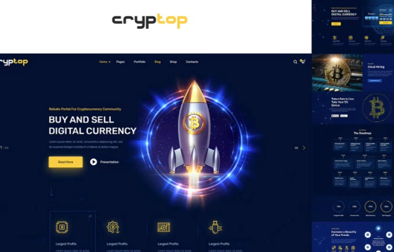 CrypTop – ICO Landing and CryptoCurrency WordPress