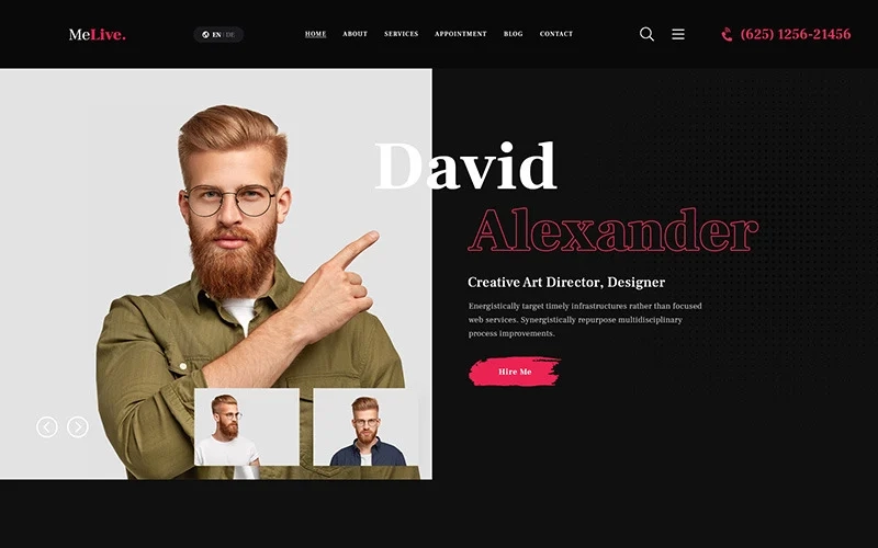 MeLive – Personal Portfolio WordPress Theme