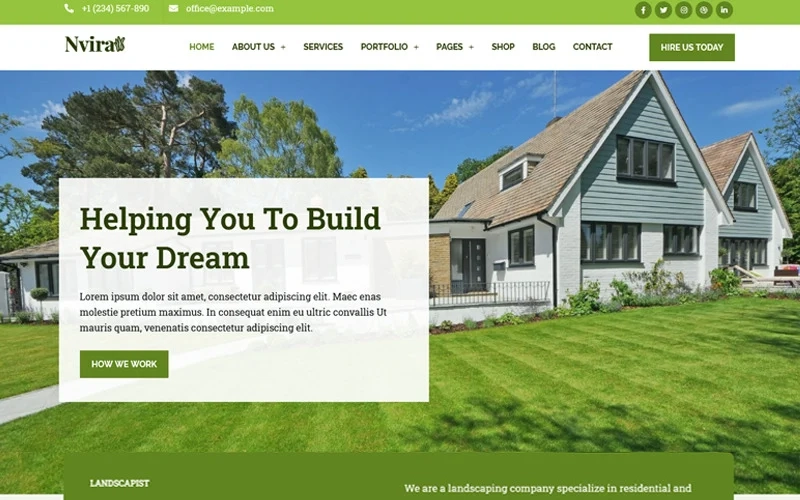Nvira – Gardening and Landscaping Services with WordPress Elementor Theme WordPress Theme