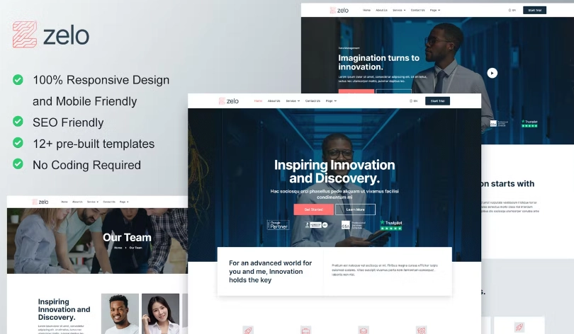 Zelo – Startup Business & Technology Company Elementor Template