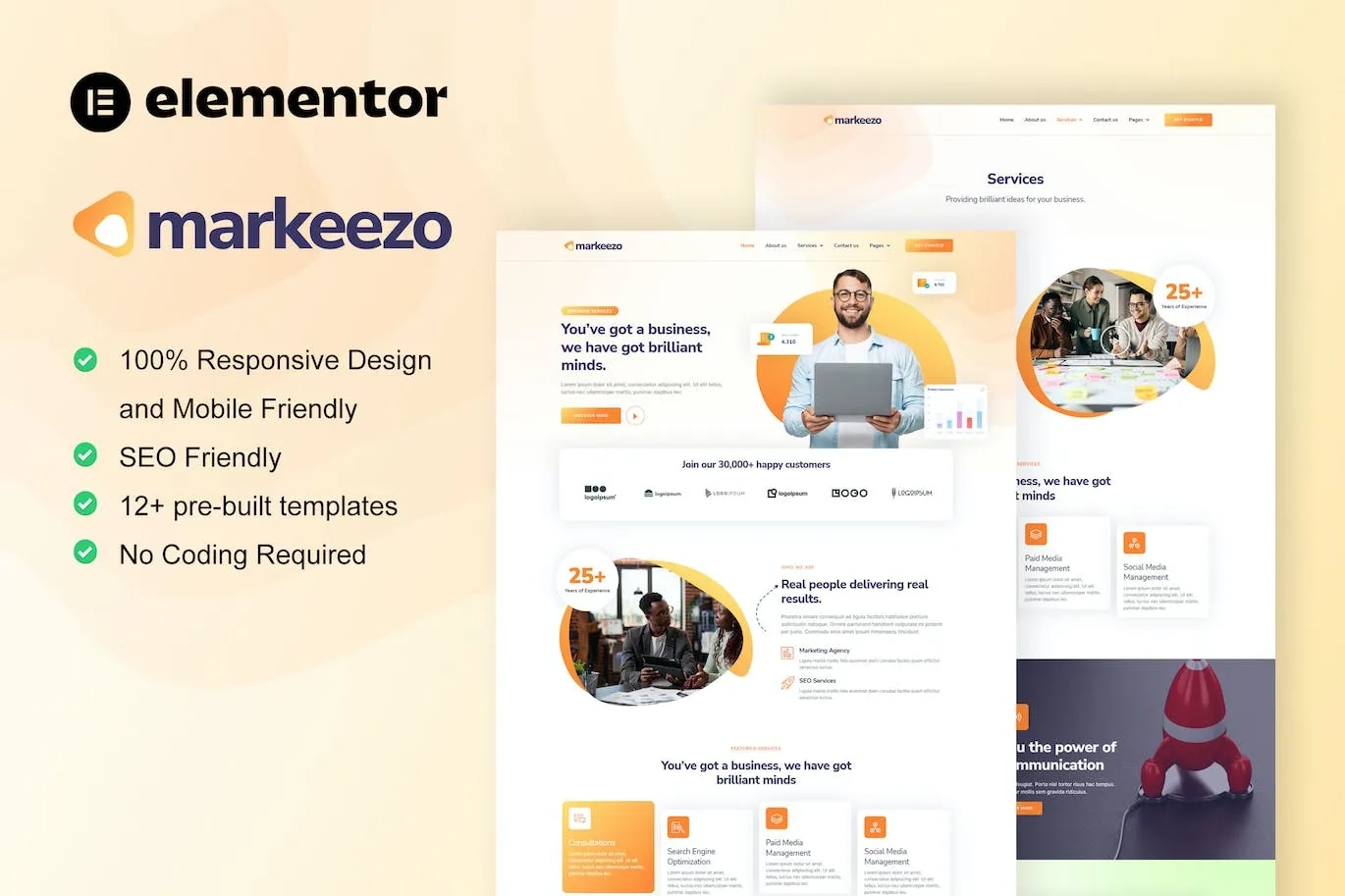 Markeezo – SEO & Digital Marketing Agency Elementor Template
