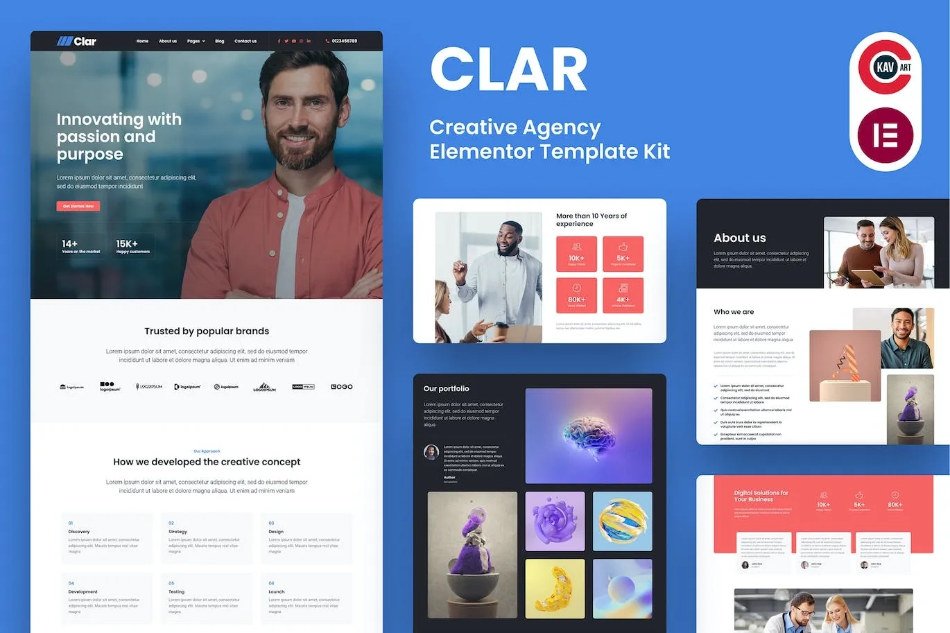 Clar – Digital Agency Elementor Template