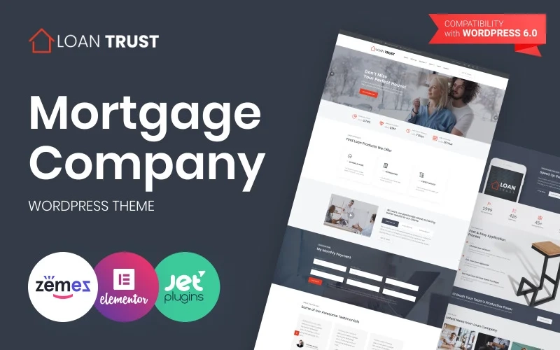 Loan Trust – Mortgage Company WordPress Elementor Theme WordPress Theme