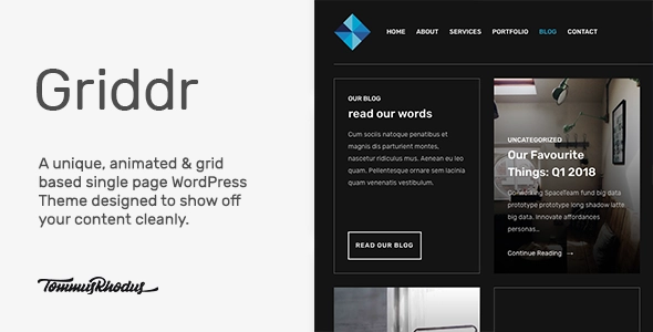 Griddr – Animated Grid Creative WordPress Theme