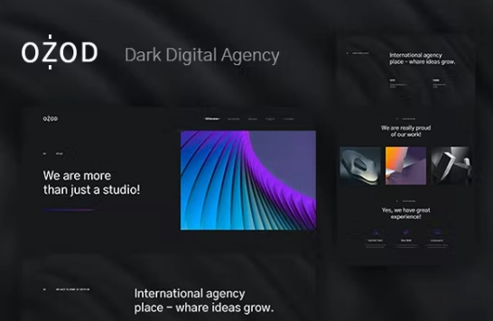 Ozod – Dark Digital Agency Elementor Template