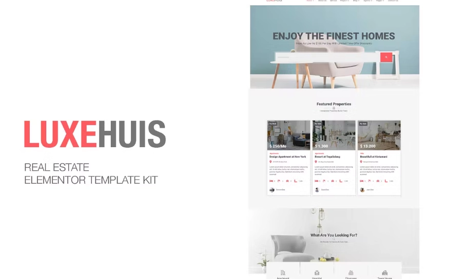 Luxehuis – Real Estate Elementor Template