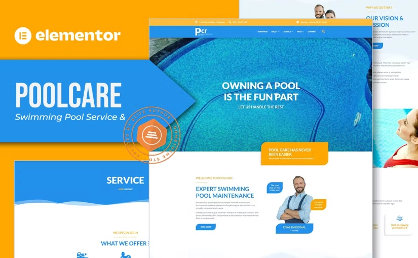 Poolcare – Swimming Pool Service & Maintenance Elementor Template