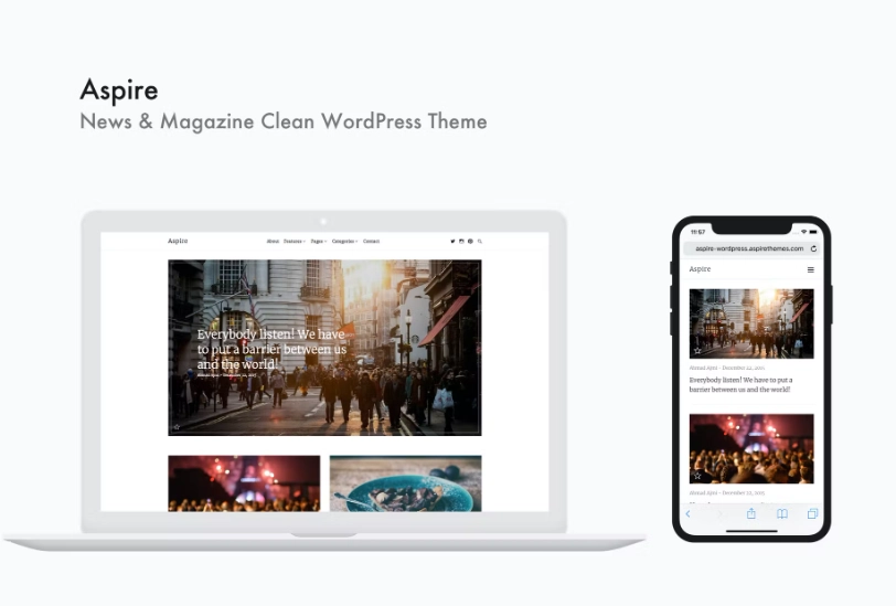 Aspire – News & Magazine Clean WordPress Theme