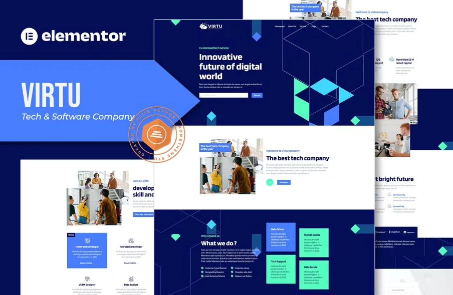 Virtu – Tech & Software Company Elementor Template