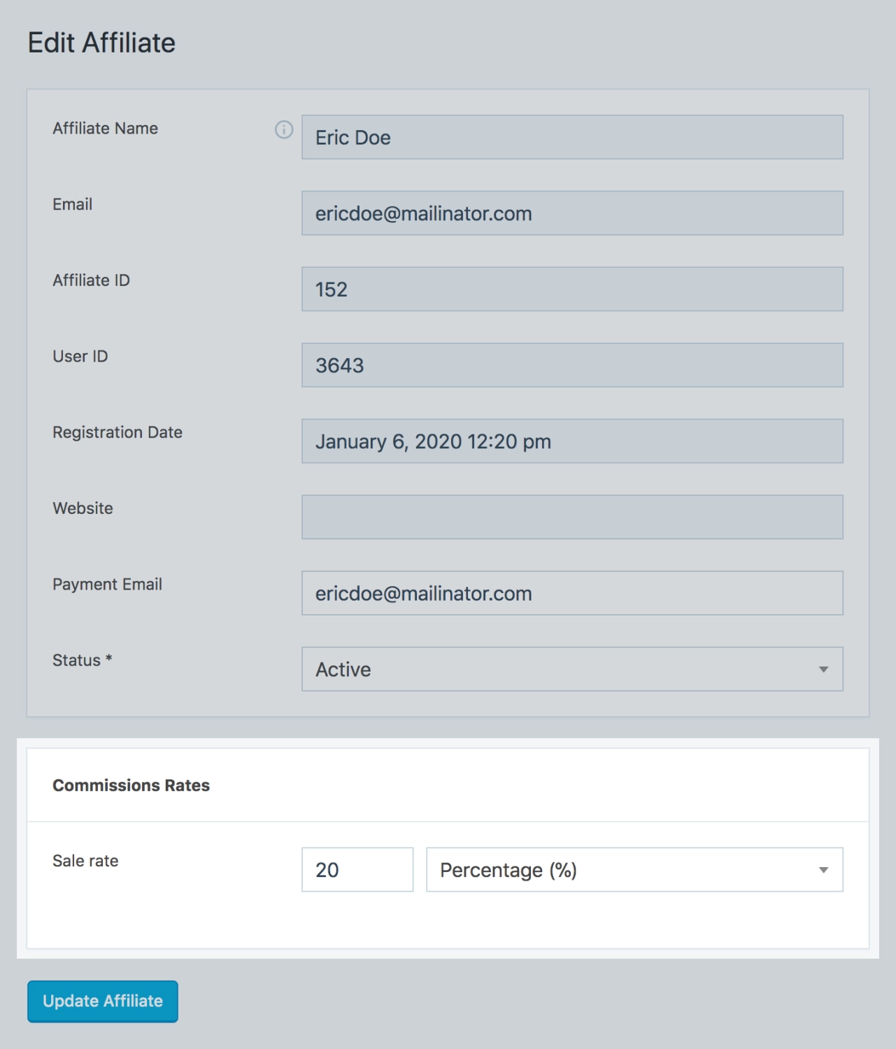 SliceWP Add-On - Affiliate Commission Rates