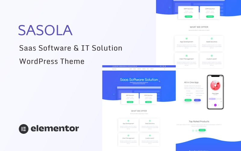 Sasola – SaaS Software and IT Solution WordPress Theme