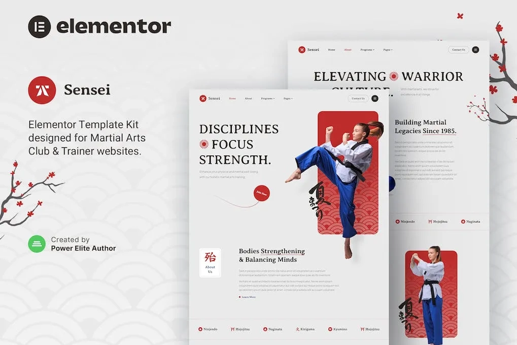 Sensei – Martial Arts Club & Trainer Elementor Template