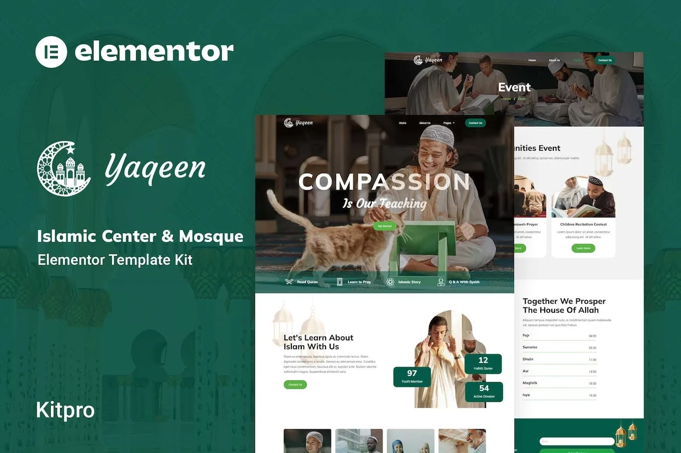 Yaqeen – Islamic Center and Mosque Elementor Template