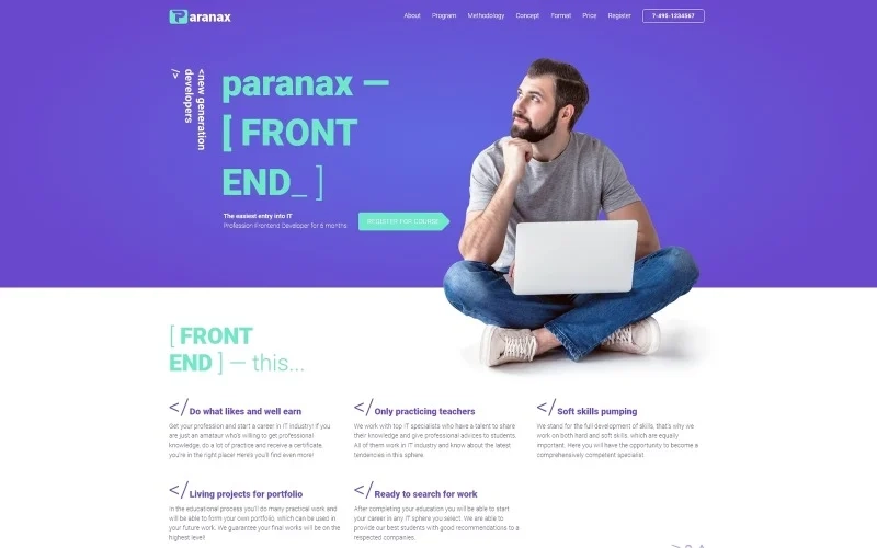 Paranax – IT Courses WordPress Elementor Theme WordPress Theme