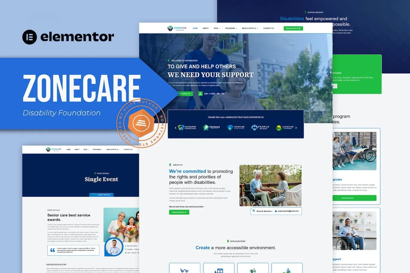 Zonecare – Disability Foundation Elementor Template