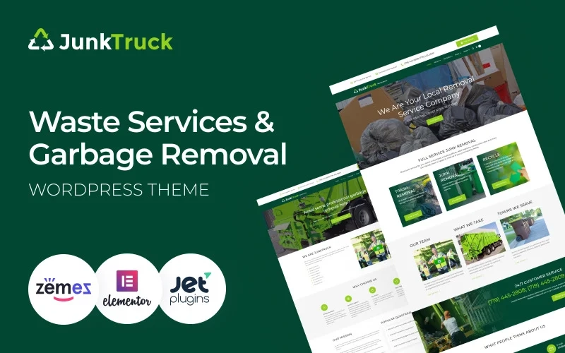 JunkTruck – Waste Services & Garbage Removal WordPress Theme