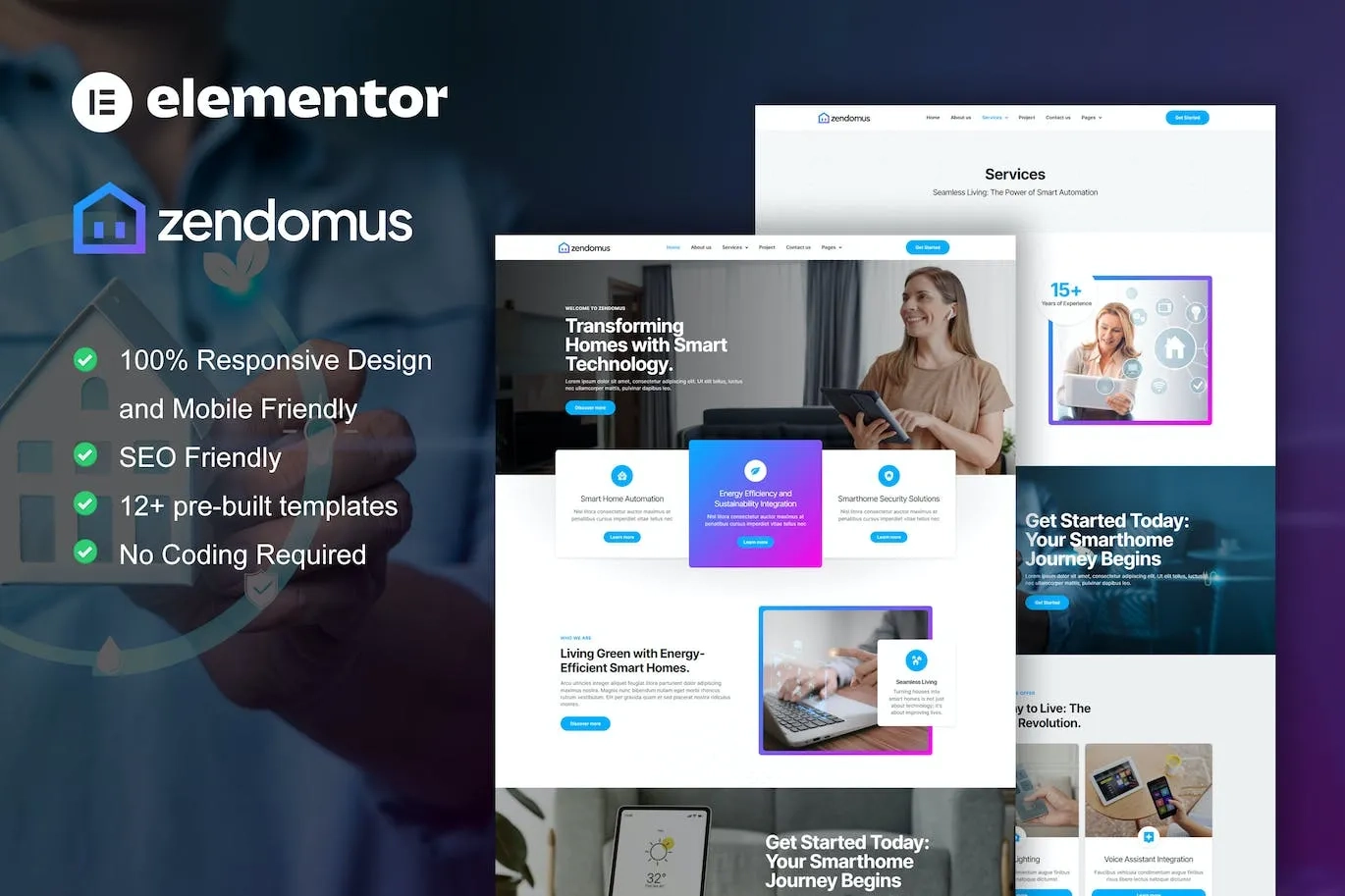 Zendomus – Smart Home & Technology Services Elementor Pro Template
