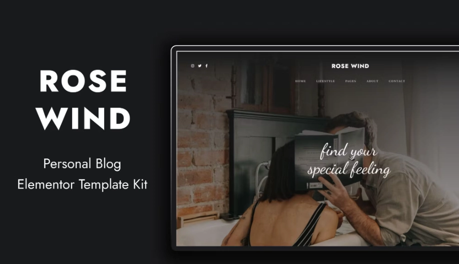 Rose Wind – Personal Blog Elementor Template