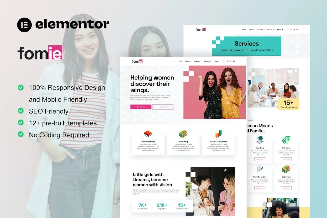 Fomie – Business Woman Elementor Template