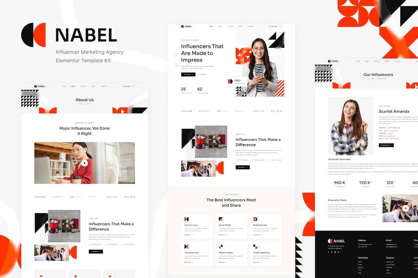 Nabel – Influencer Marketing Agency Elementor Template