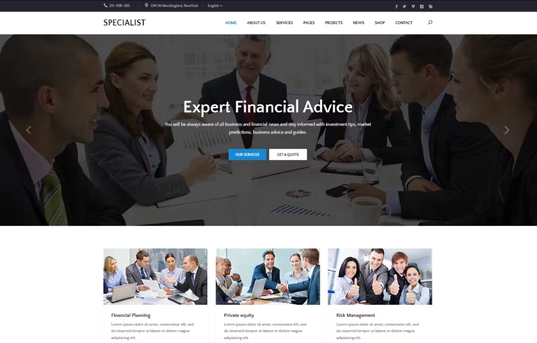 Specal – Financial, Consulting WordPress Theme