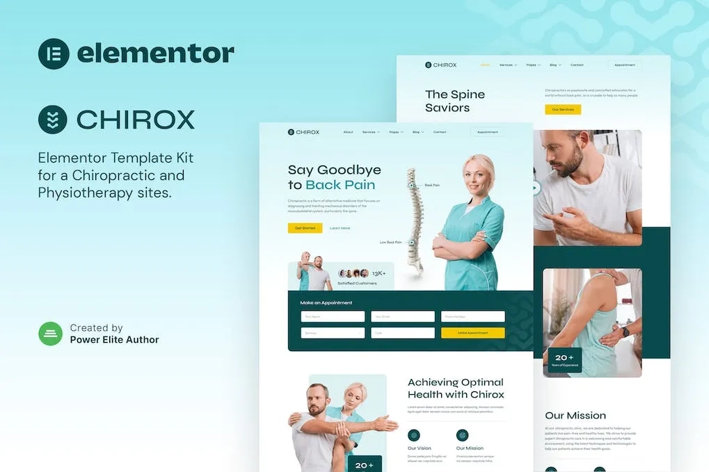 Chirox – Chiropractic & Physiotherapy Elementor Template