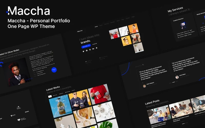 Maccha – One Page Personal Portfolio WordPress Theme